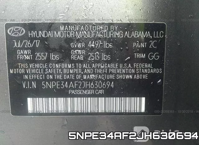 5NPE34AF2JH630694 фото 8