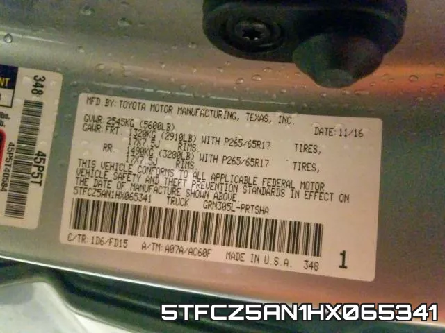 5TFCZ5AN1HX065341 фото 2