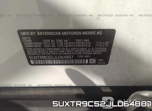 5UXTR9C52JLD64887 фото 8