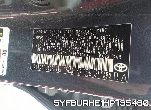 5YFBURHE1HP735430 фото 7