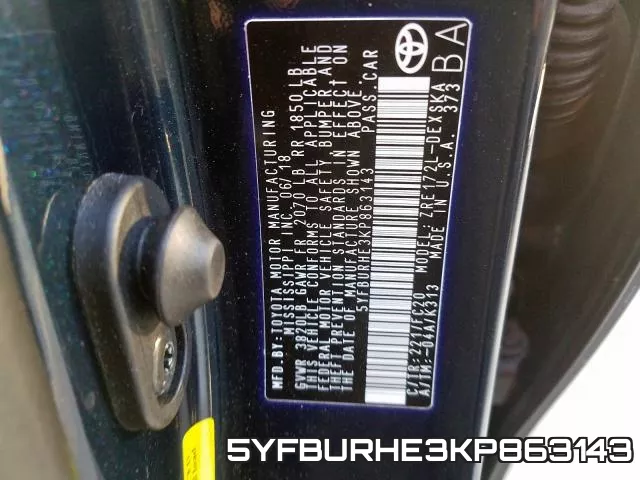 5YFBURHE3KP863143 фото 2
