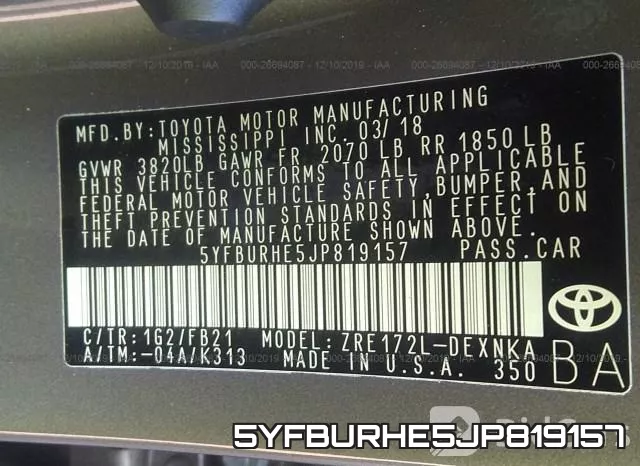 5YFBURHE5JP819157 фото 7