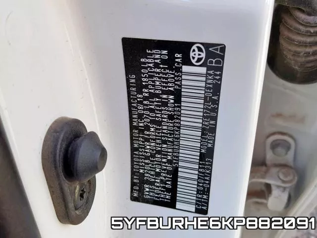 5YFBURHE6KP882091 фото 2