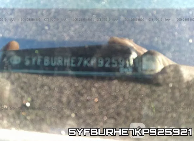 5YFBURHE7KP925921 фото 7
