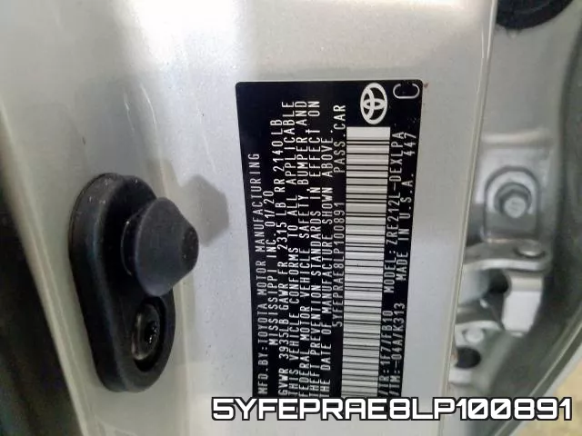 5YFEPRAE8LP100891 фото 2