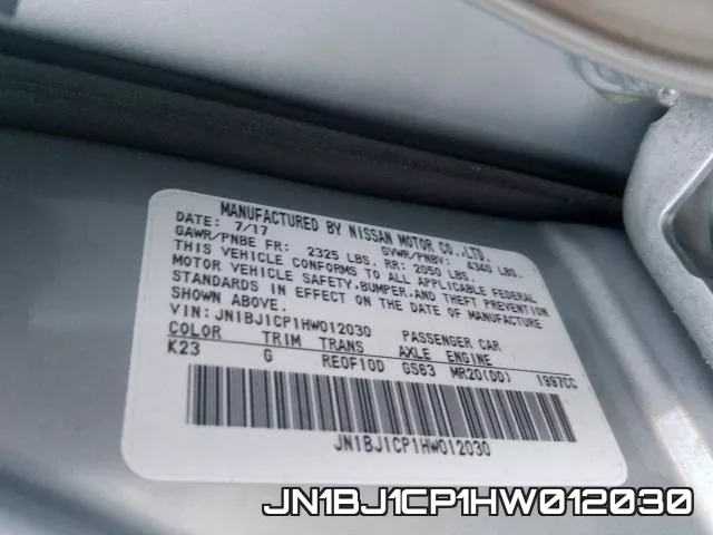 JN1BJ1CP1HW012030 фото 2