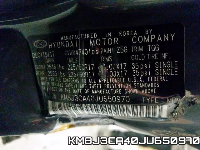KM8J3CA40JU650970 фото 2