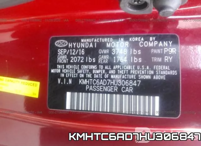 KMHTC6AD7HU306847 фото 7
