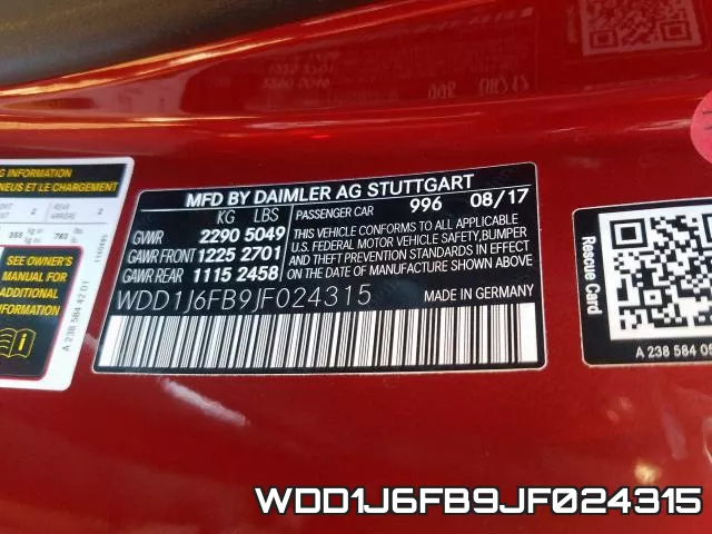 WDD1J6FB9JF024315 фото 2