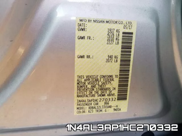 1N4AL3AP1HC270332 фото 2