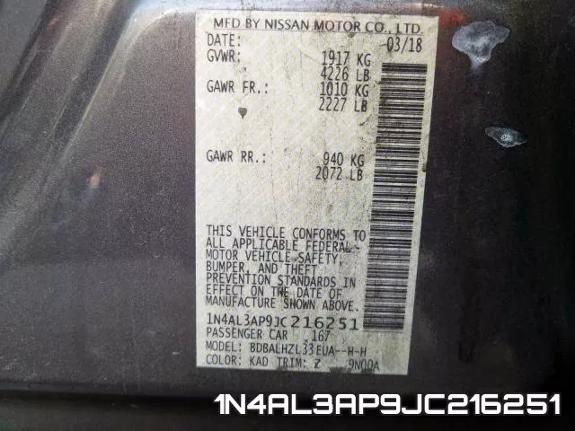 1N4AL3AP9JC216251 фото 2