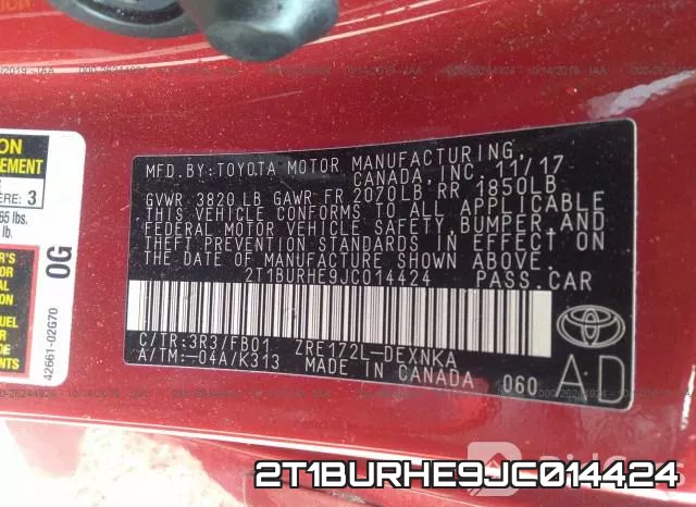 2T1BURHE9JC014424 фото 5