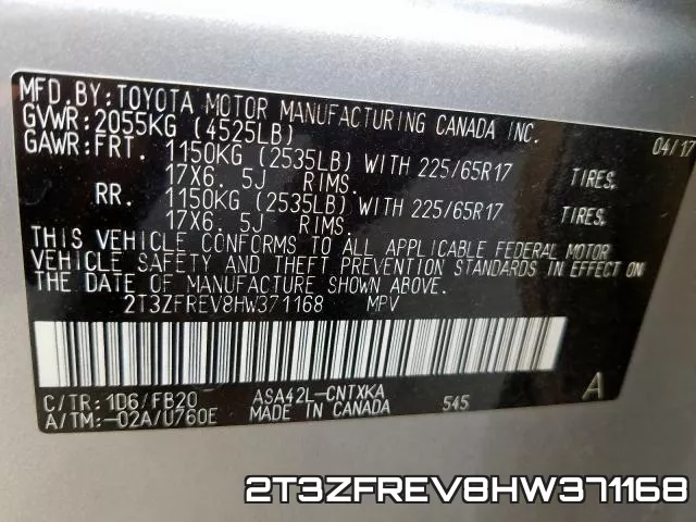2T3ZFREV8HW371168 фото 2