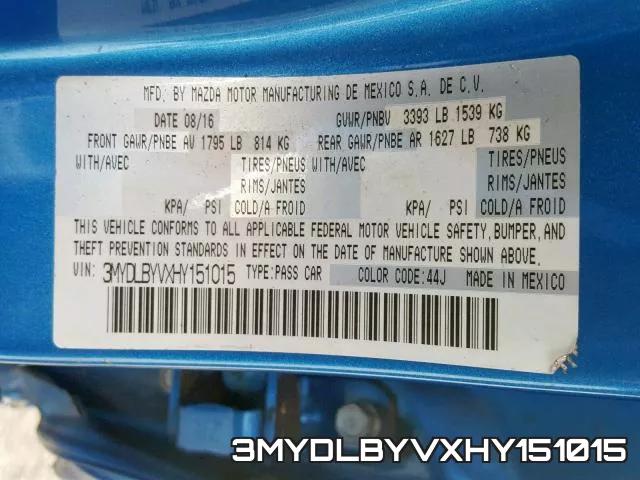 3MYDLBYVXHY151015 фото 2