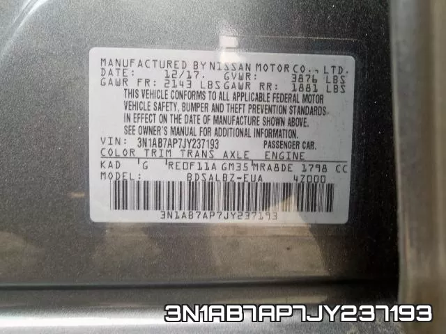 3N1AB7AP7JY237193 фото 2