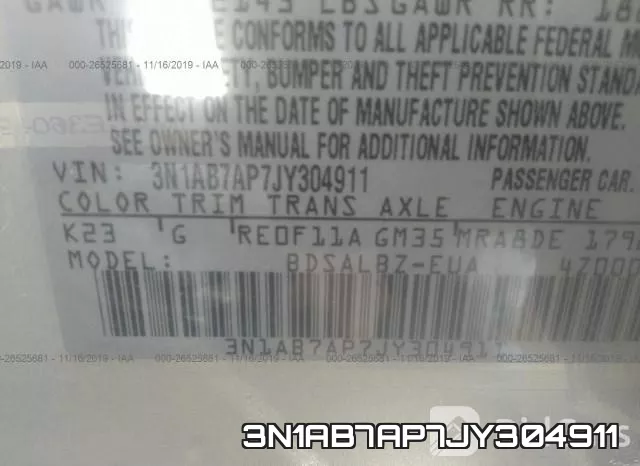 3N1AB7AP7JY304911 фото 7