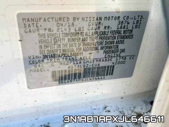 3N1AB7APXJL646611 фото 2