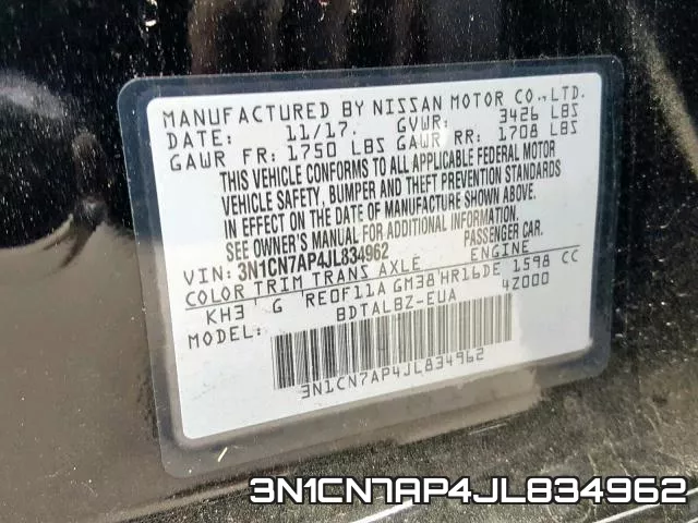 3N1CN7AP4JL834962 фото 2