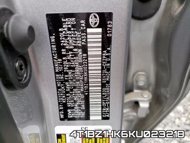 4T1BZ1HK6KU023218 фото 2