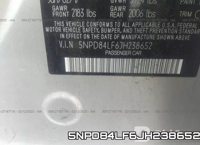 5NPD84LF6JH238652 фото 4