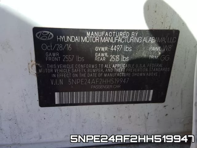 5NPE24AF2HH519947 фото 2