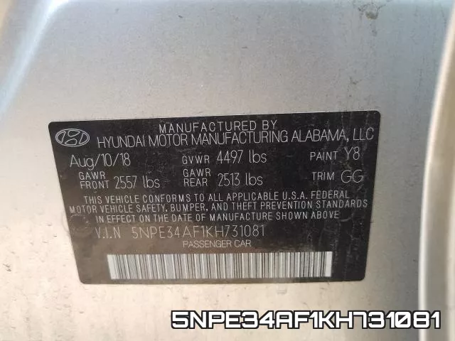 5NPE34AF1KH731081 фото 2
