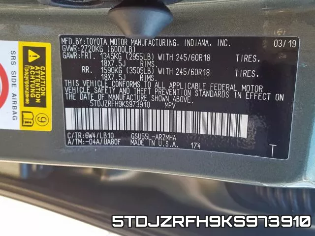 5TDJZRFH9KS973910 фото 2
