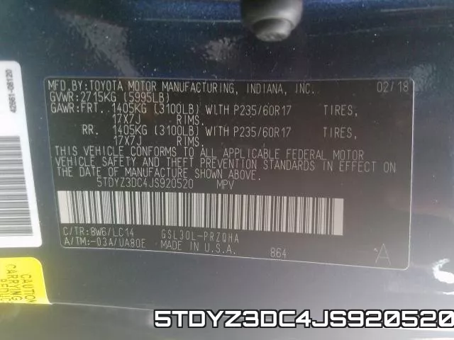 5TDYZ3DC4JS920520 фото 2