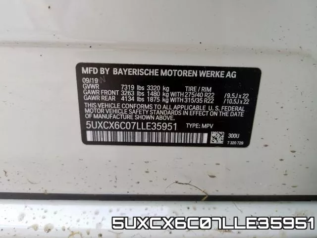 5UXCX6C07LLE35951 фото 2