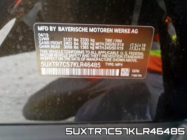 5UXTR7C57KLR46485 фото 2