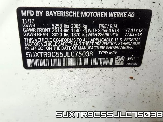 5UXTR9C55JLC75038 фото 2