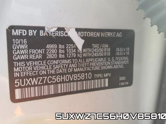 5UXWZ7C56H0V85810 фото 2