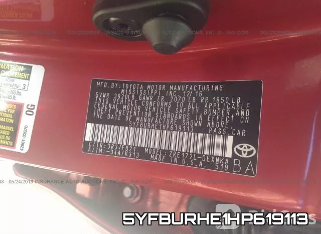 5YFBURHE1HP619113 фото 10