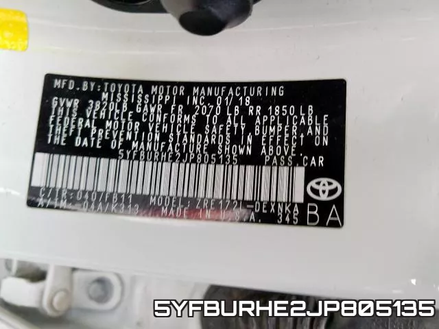 5YFBURHE2JP805135 фото 2