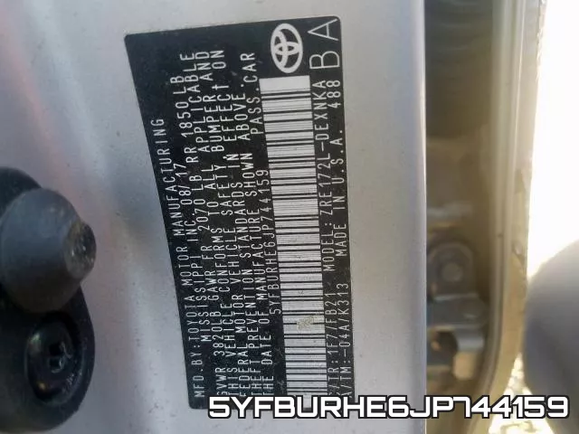 5YFBURHE6JP744159 фото 2