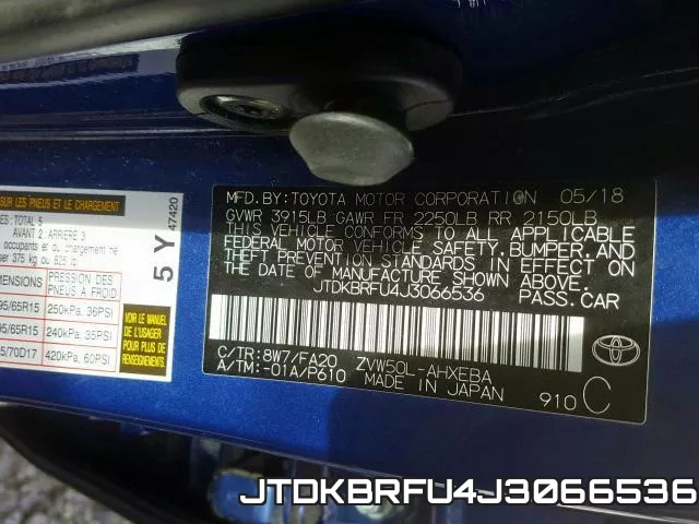 JTDKBRFU4J3066536 фото 2