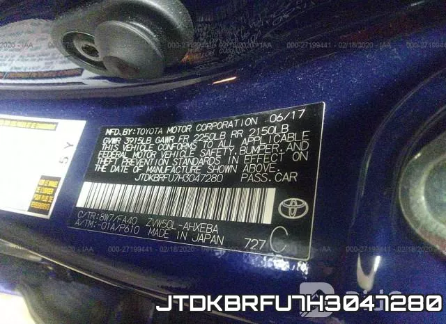 JTDKBRFU7H3047280 фото 6