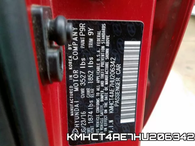 KMHCT4AE7HU206342 фото 2