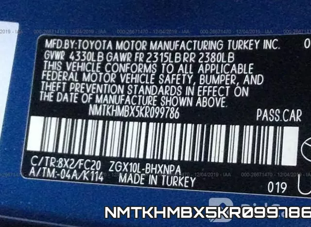 NMTKHMBX5KR099786 фото 7