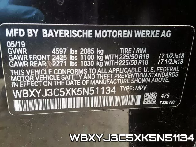 WBXYJ3C5XK5N51134 фото 2