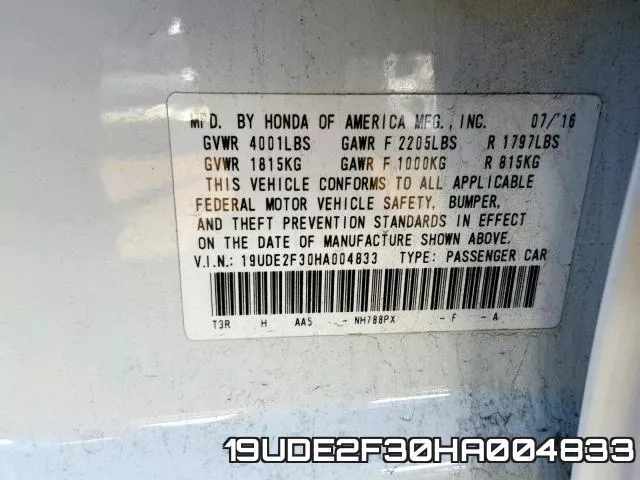 19UDE2F30HA004833 фото 2