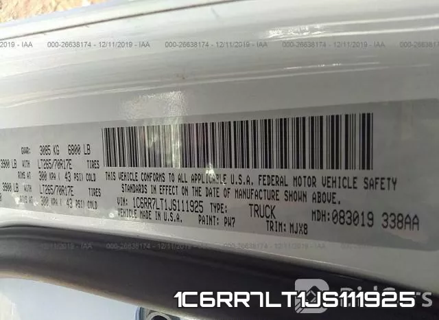 1C6RR7LT1JS111925 фото 7