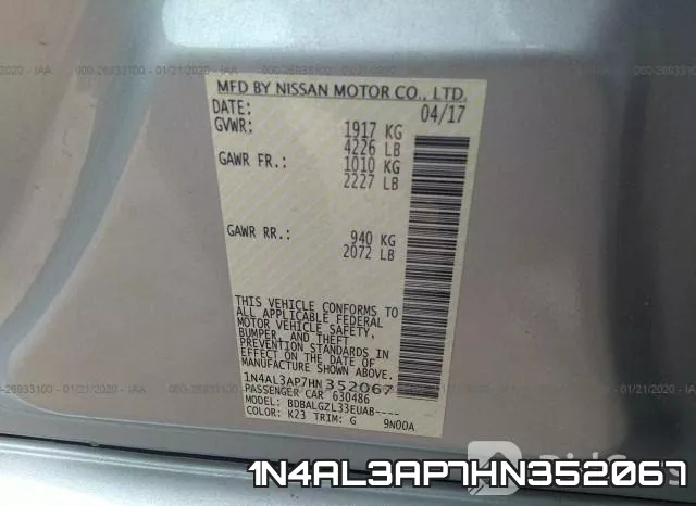 1N4AL3AP7HN352067 фото 7