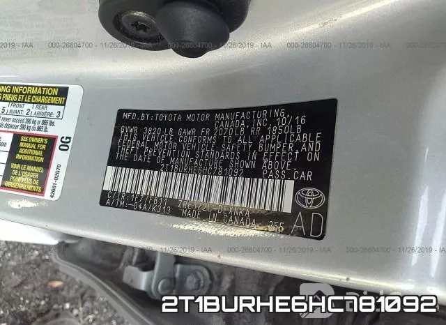 2T1BURHE6HC781092 фото 7