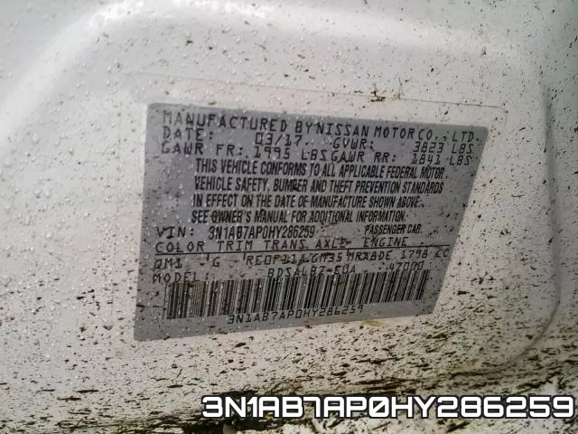 3N1AB7AP0HY286259 фото 2
