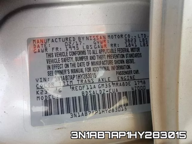 3N1AB7AP1HY283015 фото 2