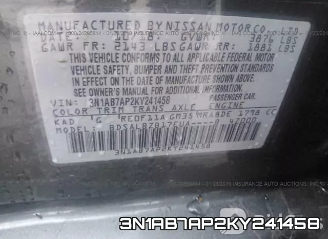 3N1AB7AP2KY241458 фото 9
