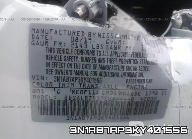3N1AB7AP3KY401556 фото 8