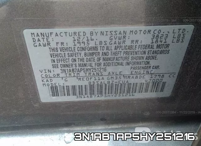 3N1AB7AP5HY251216 фото 6