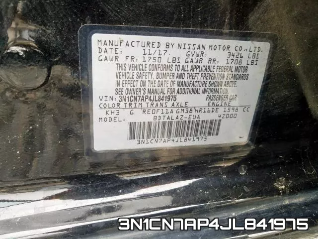 3N1CN7AP4JL841975 фото 2